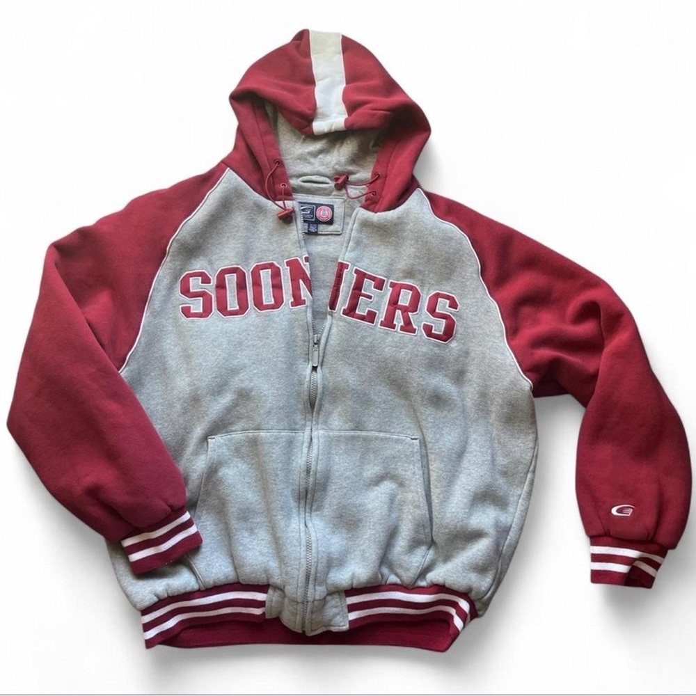 Vintage Sooner double-lined full zip jacket ❤️🤍